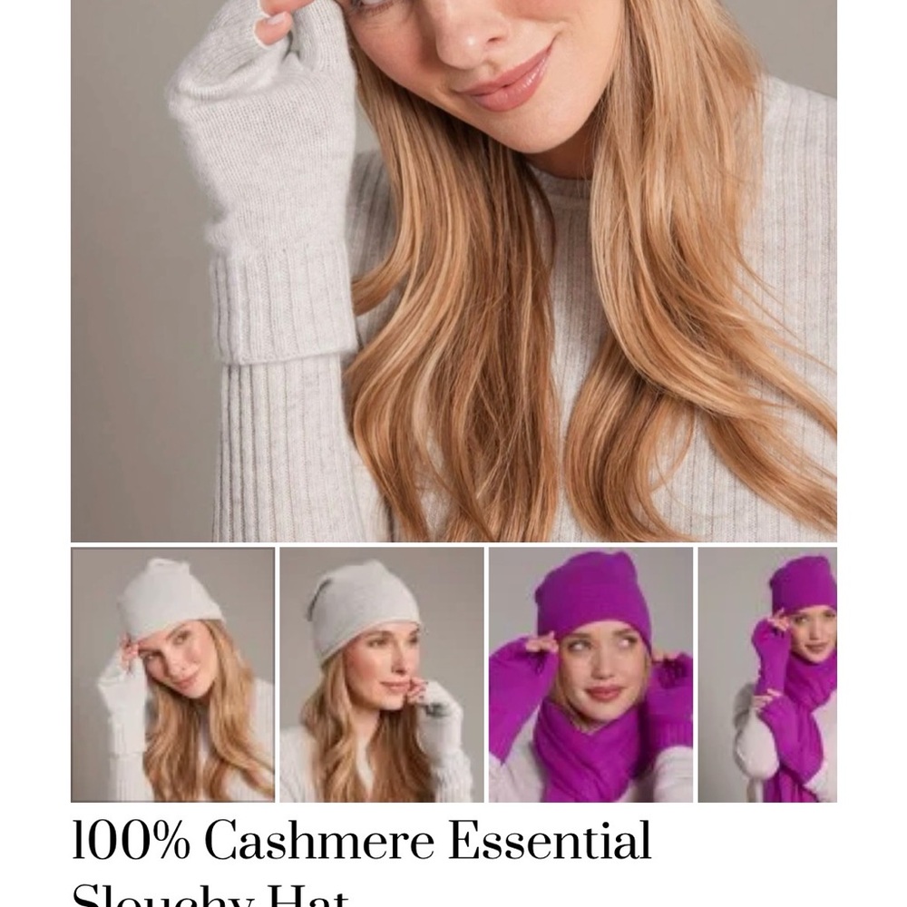 Cashmere Slouchy Hat - Cream